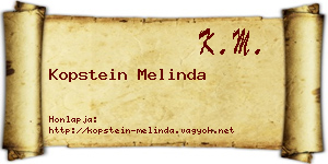 Kopstein Melinda névjegykártya